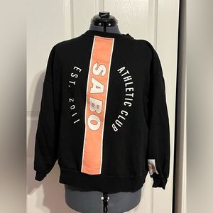 Sabo Skirt Black Crewneck Athletic Sweatshirt